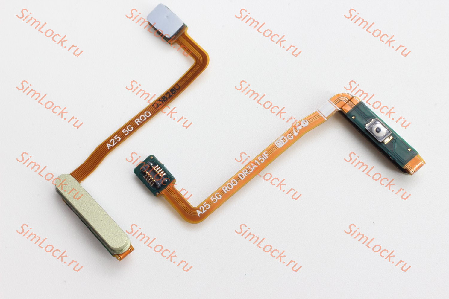Шлейф Samsung A256 Galaxy A25 5G кнопки включения и сканер отпечатка пальцев, желтый, К-1