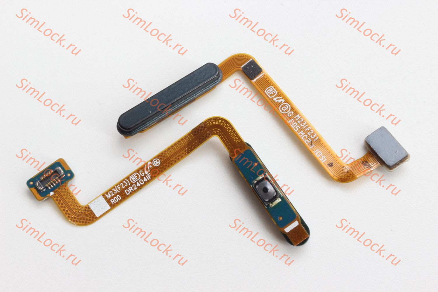 Шлейф Samsung M236 Galaxy M23 5G кнопки включения и сканер отпечатка пальцев, черный, К-1