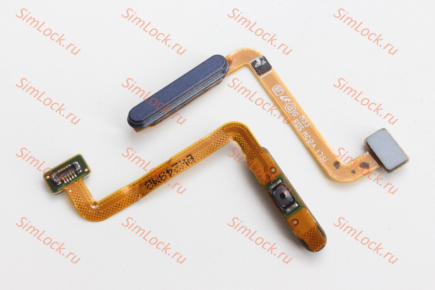 Шлейф Samsung M336 Galaxy M33 5G кнопки включения и сканер отпечатка пальцев, черный, К-1