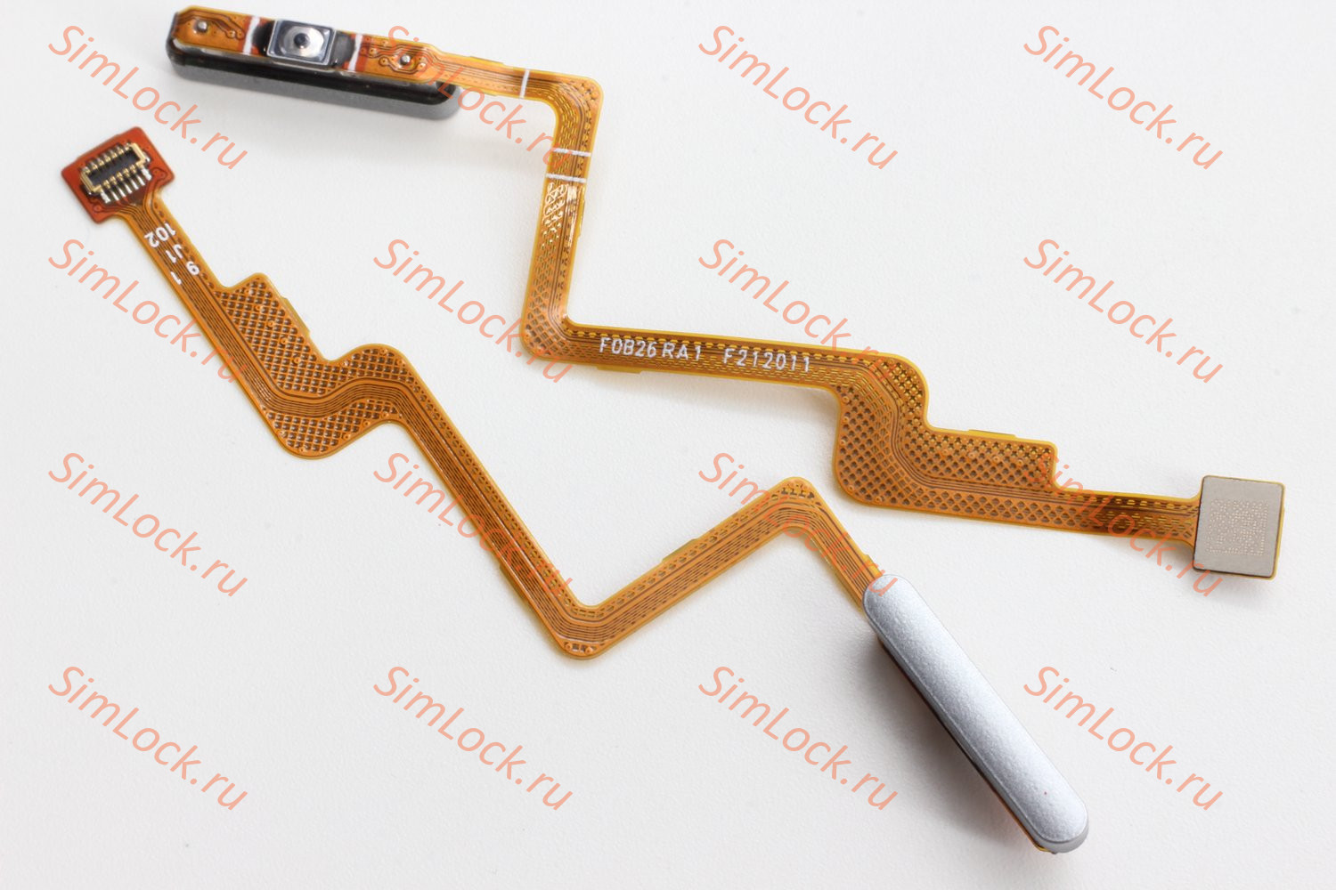 Шлейф Xiaomi 11T (21081111RG), 11T Pro (2107113SG) кнопки включения и сканер отпечатка пальцев, серебристый, К-1