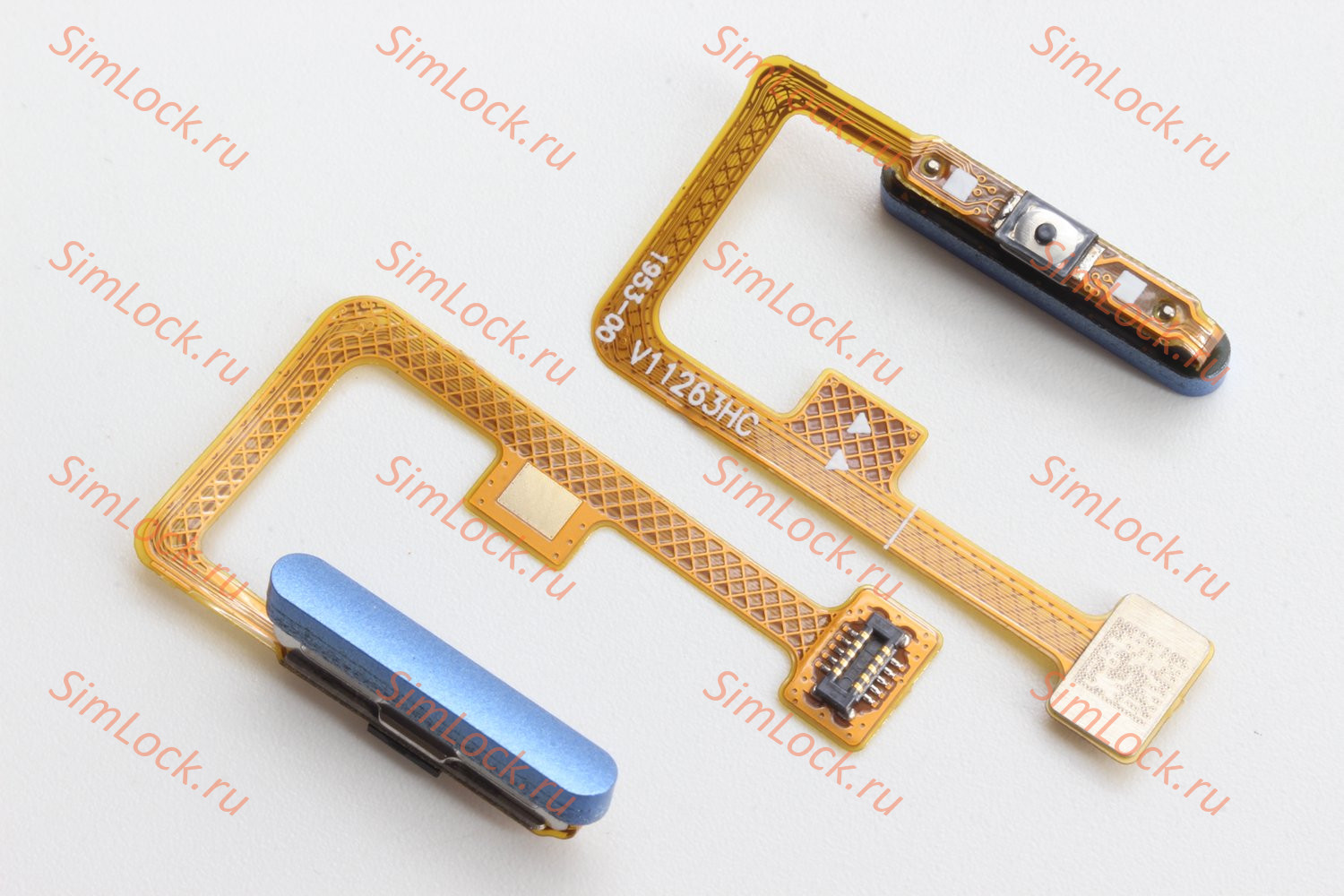 Шлейф Xiaomi 11 Lite, 11 Lite 5G, 11 Lite 5G NE кнопки включения и сканер отпечатка пальцев, синий, К-1