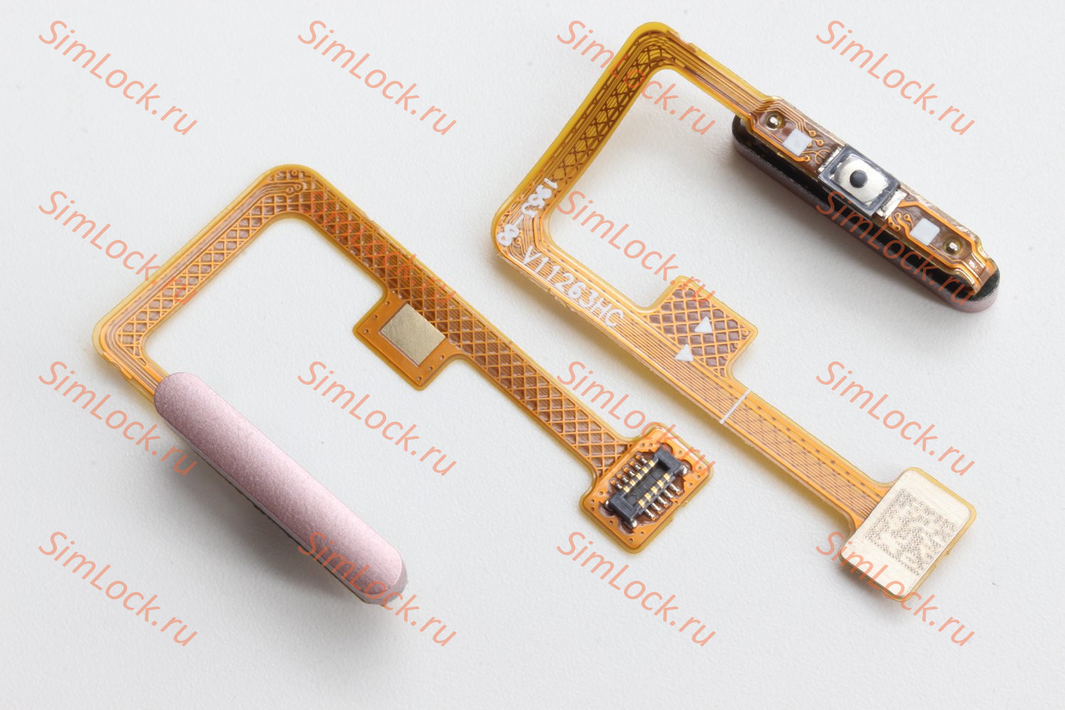 Шлейф Xiaomi 11 Lite, 11 Lite 5G, 11 Lite 5G NE кнопки включения и сканер отпечатка пальцев, розовый, К-1