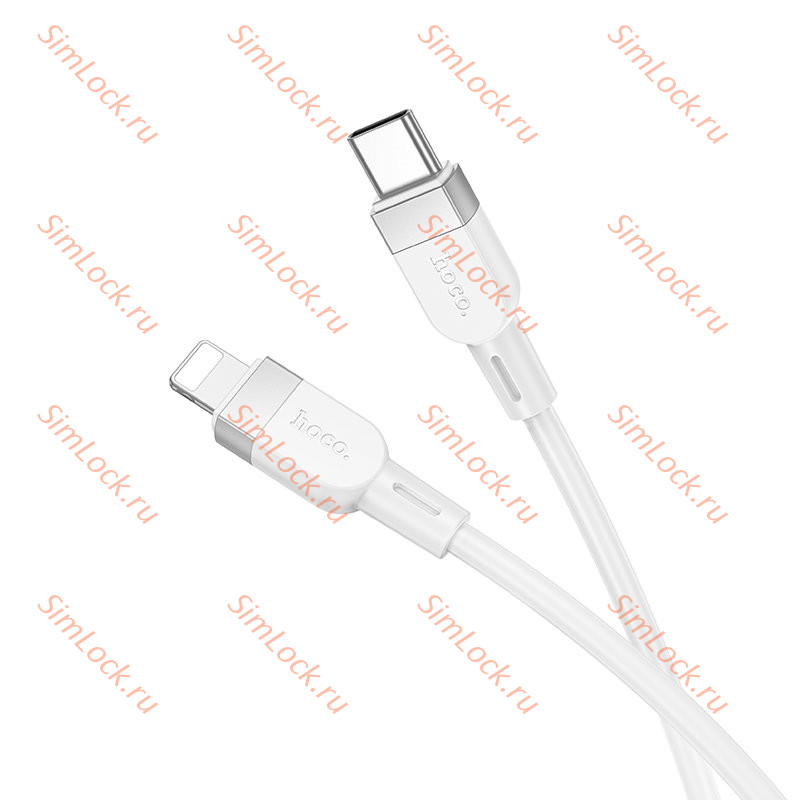 Кабель Type-C - Lightning HOCO X109, PD 27W 3А, силиконовый, 100см, белый