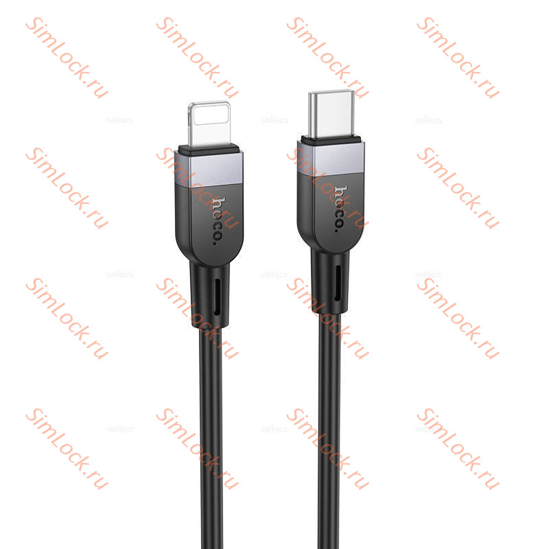 Кабель Type-C - Lightning HOCO X109, PD 27W 3А, силиконовый, 200см, черный