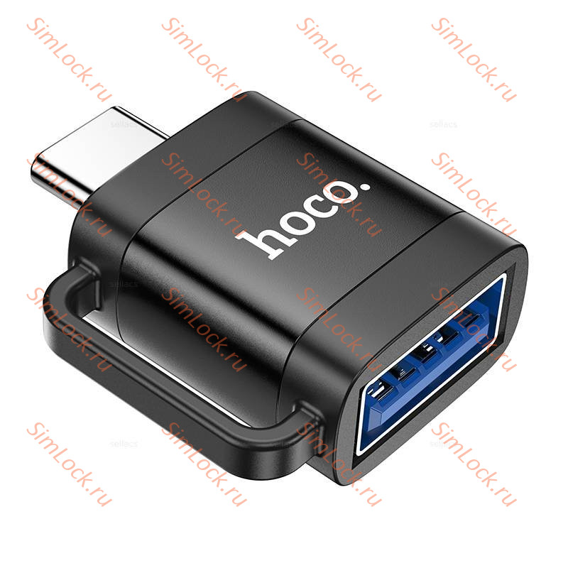 Адаптер HOCO Type-C Male To USB female, UA31C, поддержка OTG, черный