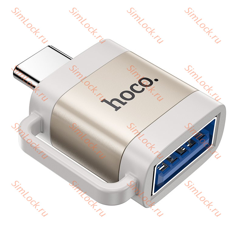 Адаптер HOCO Type-C Male To USB female, UA31C, поддержка OTG, серый