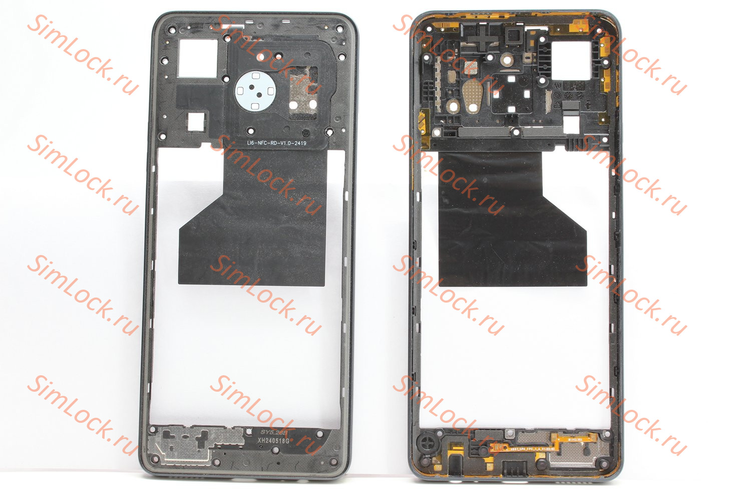 Средняя часть корпуса Tecno Pova 6 Neo 4G (LI6), черный, оригинал, с разбора