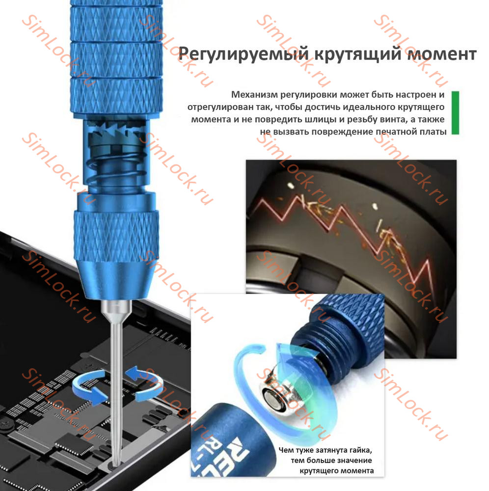 Отвертка динамометрическая с насадками Relife RL-725