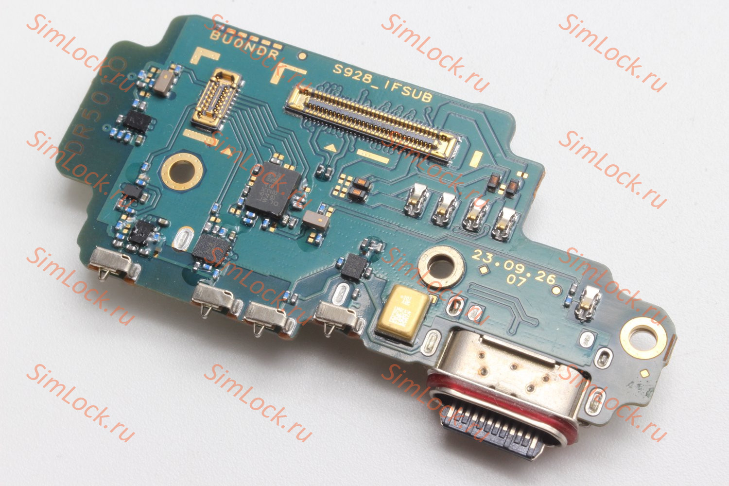 Нижняя плата (шлейф) Samsung S928B Galaxy S24 Ultra с разъемом зарядки и считывателем SIM, 100% компонентов, К-1