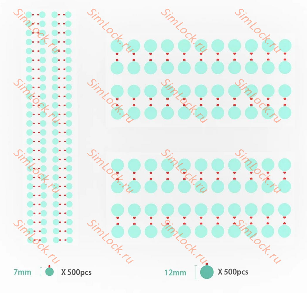 Наклейки 2UUL DA30 для защиты камеры при ремонте, диаметр 7 мм - 500 шт., диаметр 12 мм - 500 шт.