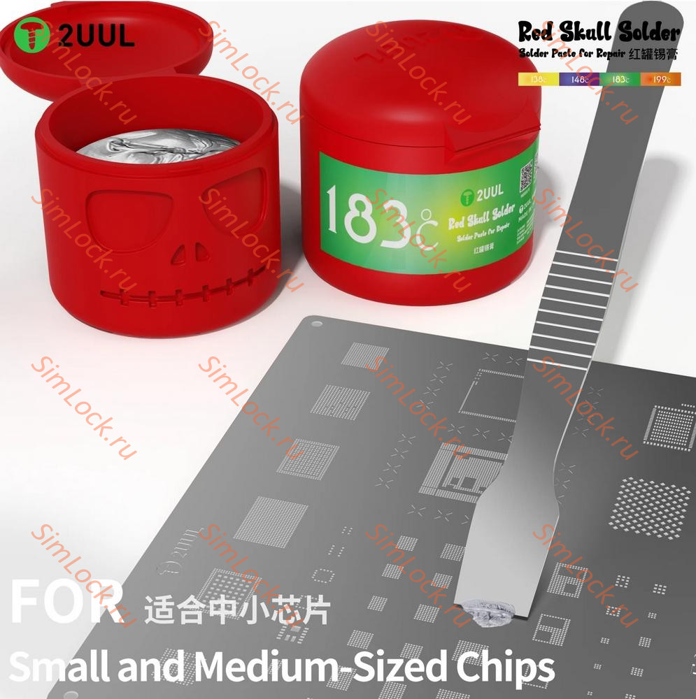 Паяльная паста 2UUL Red Skull RS183, (183°C)