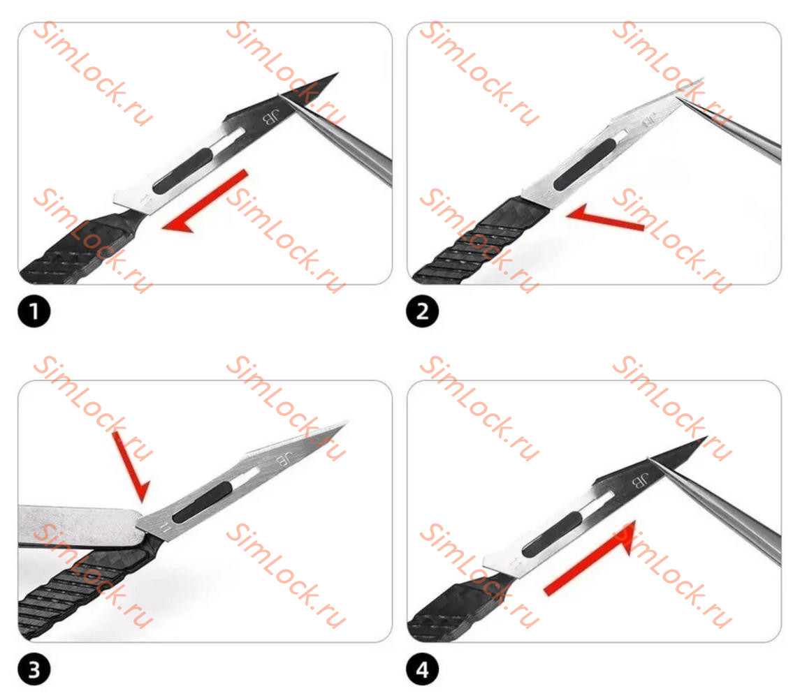 Скальпель карбоновый Qianli TX01, в комплекте 3 сменных лезвия