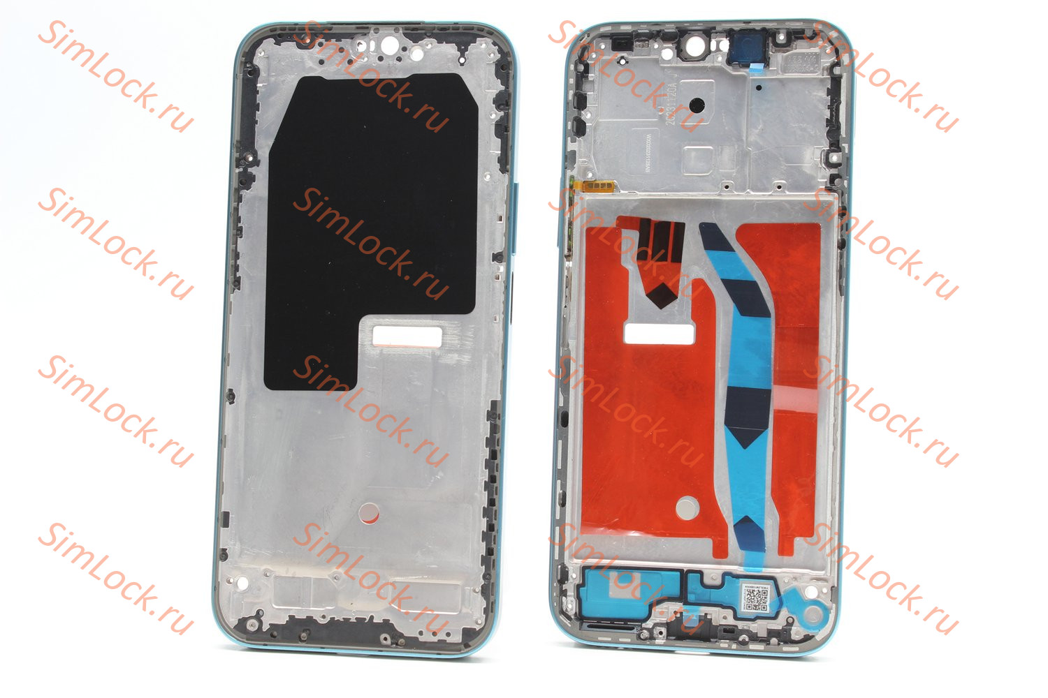 Рамка дисплея Honor X8b (LLY-LX1), 200 Lite (LLY-NX1), голубой, со шлейфом и кнопкой громкости, К-1