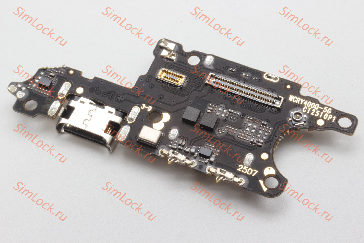 Нижняя плата (шлейф) Honor 400 Lite (DNY-NX9) с разъемом зарядки, К-1