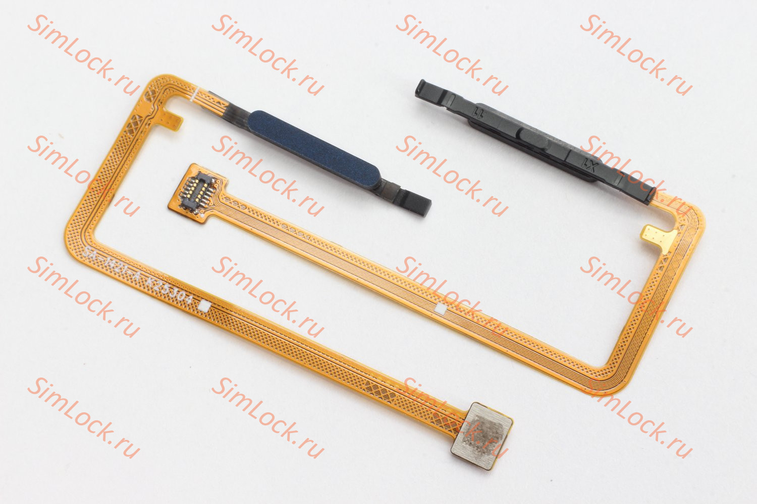 Шлейф Samsung A065F Galaxy A06 со сканером отпечатка и толкателем кнопки включения, черный, К-1