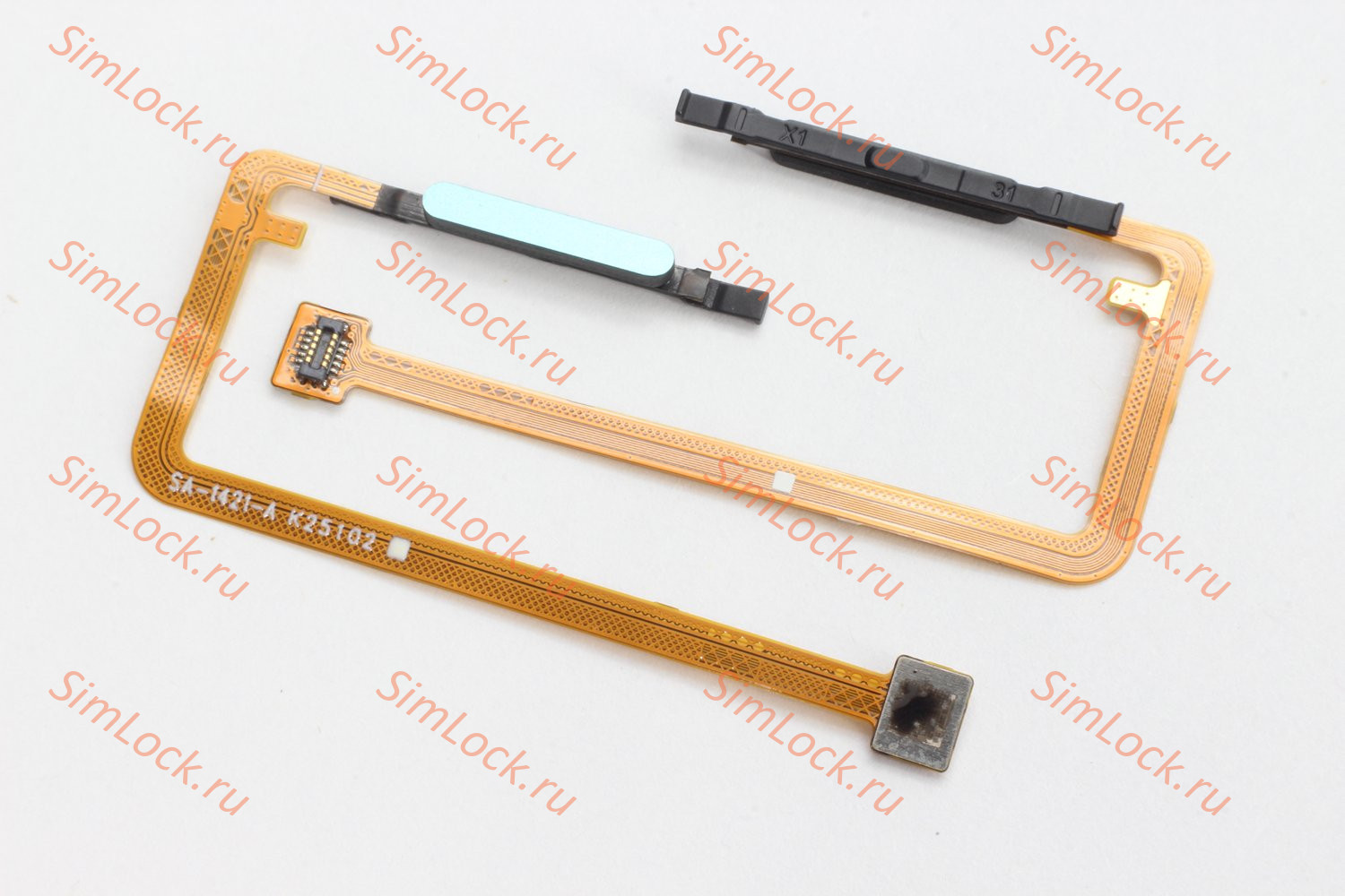 Шлейф Samsung A065F Galaxy A06 со сканером отпечатка и толкателем кнопки включения, голубой, К-1