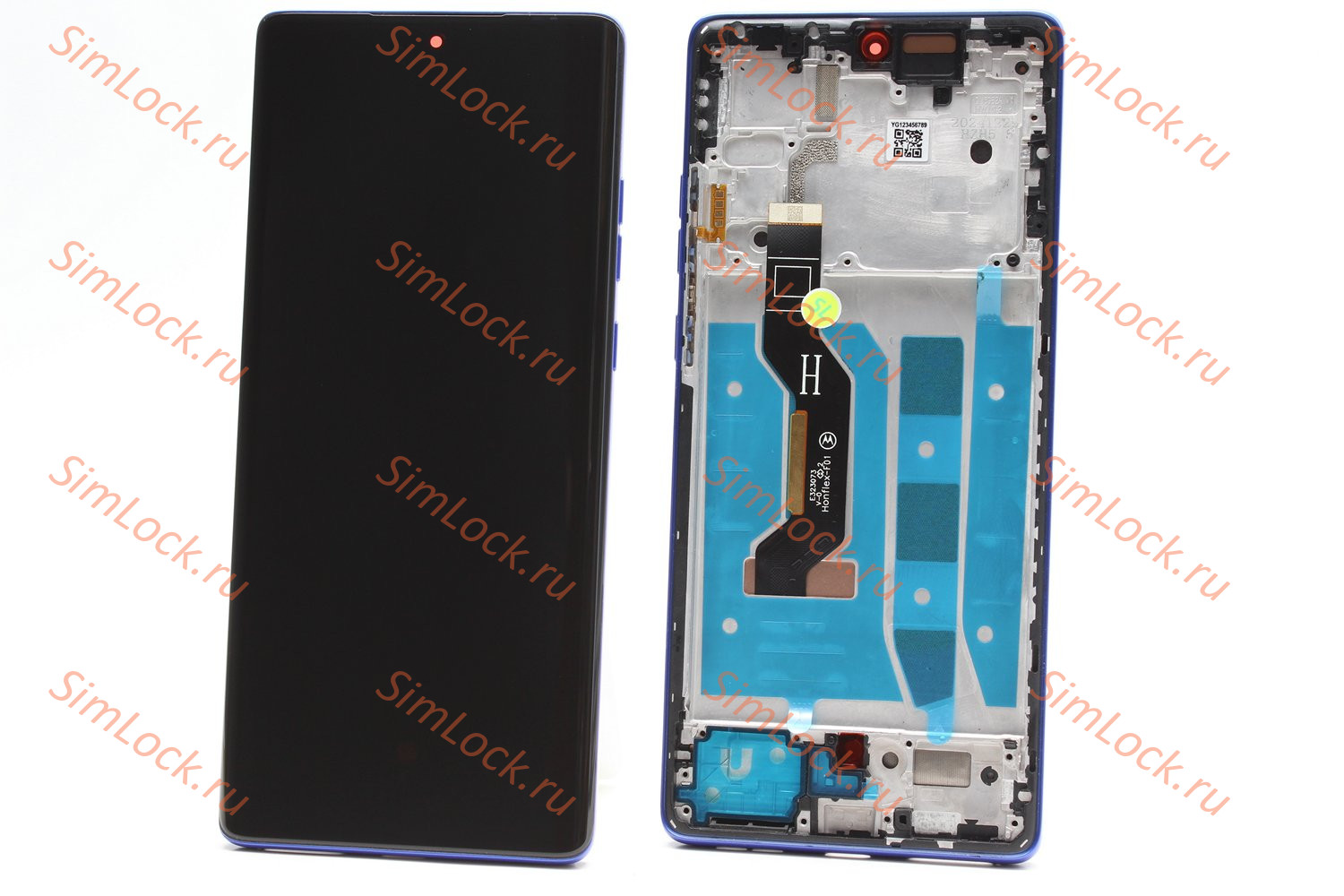 Дисплей Motorola Moto G85, POLED в синей рамке, оригинал