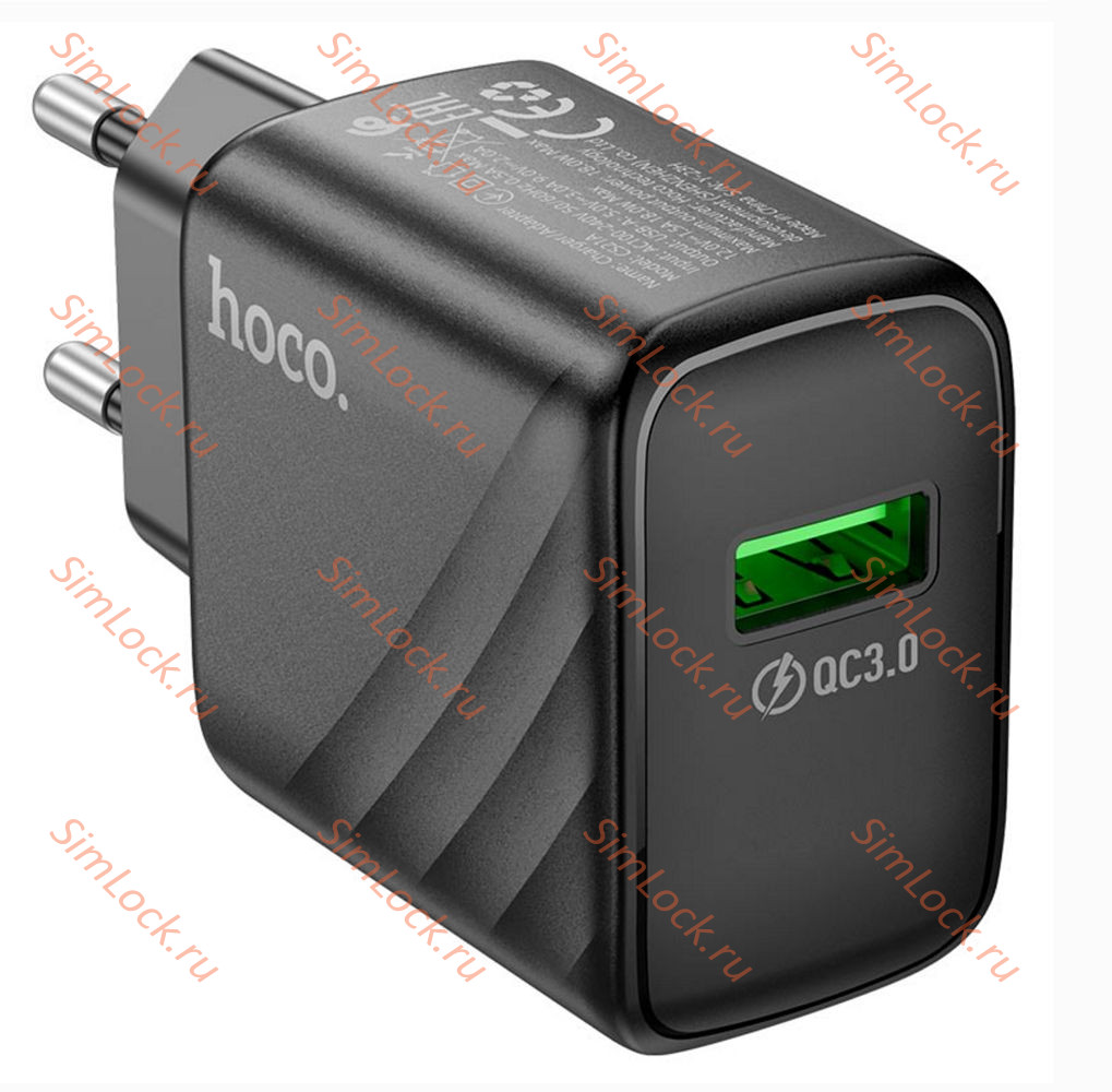 СЗУ HOCO CS21A, 3A, черный, USB, 18W, QC3.0