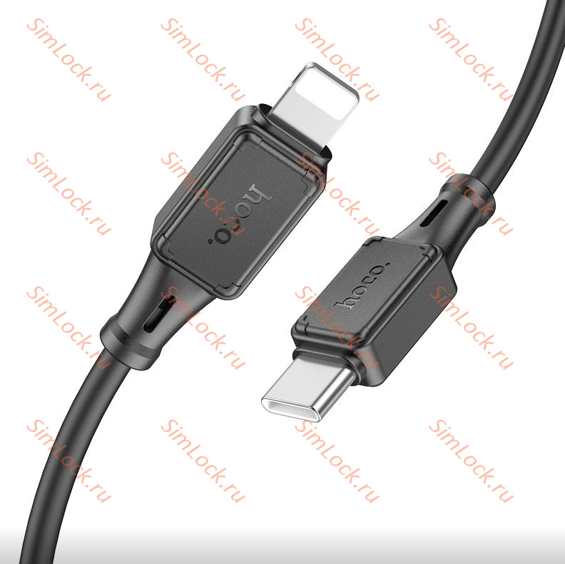 Кабель Type-C - Lightning HOCO X101, PD 27W 3А, силиконовый, 100см, черный