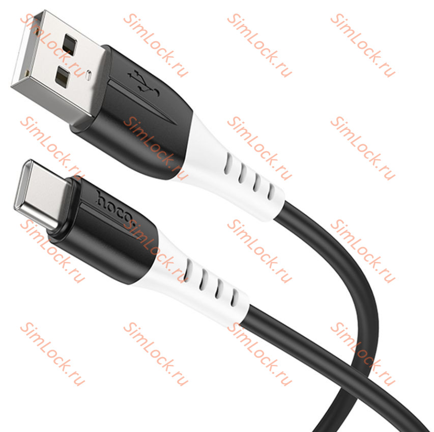 Кабель USB - Type-C HOCO X82, 3А, силиконовый, 100см, черный