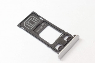 Держатель SIM/microSD Sony Xperia X F5121, 1 SIM, белый, оригинал