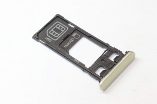Держатель SIM/microSD Sony Xperia X F5122, 2 SIM, лимонный, оригинал