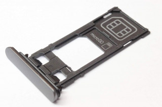 Держатель SIM/microSD Sony Xperia X Performance F8131, черный, оригинал