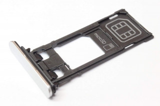 Держатель SIM/microSD Sony Xperia X Performance F8131, белый, оригинал