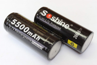 Аккумулятор 26650 Soshine 5500 - 3,7В / 5500 mah, защищенный, оригинал