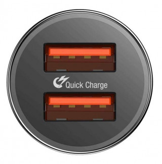 АЗУ Baseus Small Screw Dual-USB Quick Charge Car Charger 36W, черный, CAXLD-B01