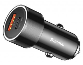 АЗУ Baseus Small Screw Type-C PD+USB Quick Charge Car Charger 36W, черный, CAXLD-A01