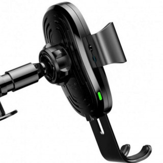 Автомобильный держатель Baseus Wireless Charger Gravity, на присоске, с беспроводной зарядкой, черный, WXYL-A01