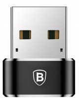 Адаптер Baseus USB Male To Type-C Female Adapter Converter 5A Black, CAAOTG-01