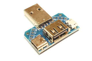 USB адаптер-конвертер (тип-3) microUSB, USB-A(F), USB-A(M), USB-C