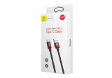 Кабель USB - Type-C Baseus Golden Belt USB3.0 3A 100см Black+Red, CATGB-19