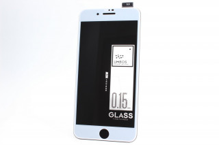 Защитное стекло iPhone 7 Plus, 8 Plus, белое, ультратонкое, 0,15мм