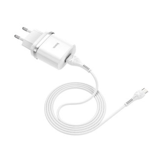 СЗУ HOCO C12Q Smart, 3A, белый, 18W, QC3.0 / QC2.0 + кабель Micro-Usb