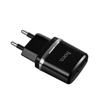 СЗУ HOCO C12 Smart, 2.4A, черный, двойной USB + кабель Lightning