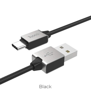 Кабель USB - Type-C HOCO U49 Refined steel, 2.4А, 120см, черный