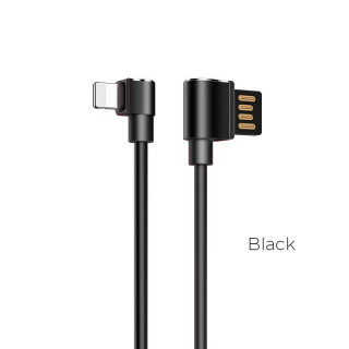 Кабель USB - Lightning HOCO U37, 2.4А, 120см, черный, двухсторонний USB