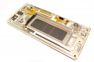 Дисплей Samsung N950F Galaxy Note 8 в рамке, золото, оригинал, снятый с нового телефона