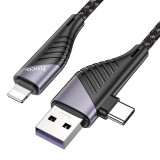 Кабель USB/Type-C - Lightning HOCO U95, 2.4А, 20W, 120см, черный