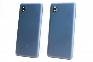 Задняя крышка со стеклом камеры Samsung A013, Galaxy A01 Core, синий, К-1