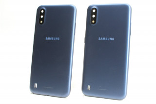 Задняя крышка со стеклом камеры Samsung A015, Galaxy A01, синий, К-1