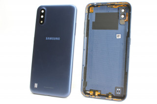 Задняя крышка со стеклом камеры Samsung A015, Galaxy A01, синий, К-1
