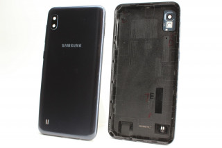 Задняя крышка со стеклом камеры Samsung A105 Galaxy A10, черный, К-1