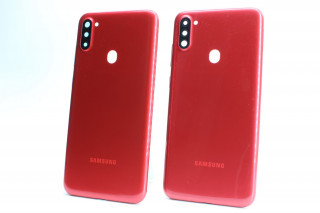 Задняя крышка со стеклом камеры Samsung A115 Galaxy A11, красный, К-1