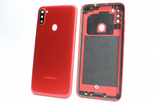 Задняя крышка со стеклом камеры Samsung A115 Galaxy A11, красный, К-1