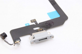 Шлейф iPhone XS с разъемом зарядки и микрофоном, белый, К-2