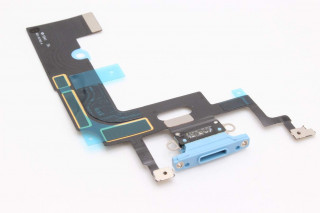 Шлейф iPhone XR с разъемом зарядки и микрофоном, синий, К-2